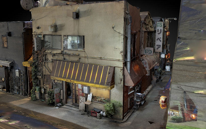 日本东京特色街区blend街边店铺老城区三轩茶屋C4D模型3d素材