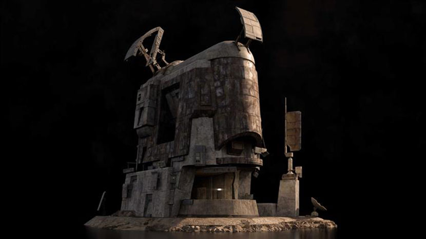 92个银河系基地前线哨兵站科幻建模要塞fbx车间防空洞C4D模型