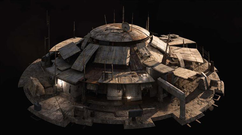 92个银河系基地前线哨兵站科幻建模要塞fbx车间防空洞C4D模型