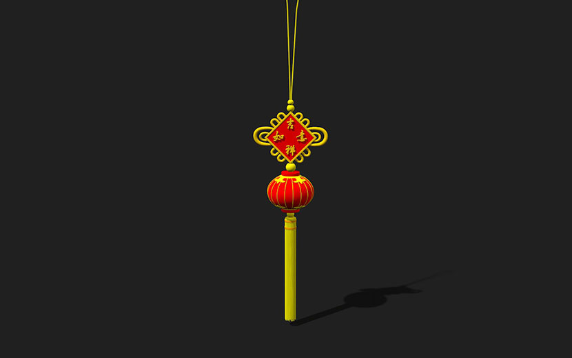 C4D中国节传统春节红灯笼FBX模型创意场景3D模型OBJ素材