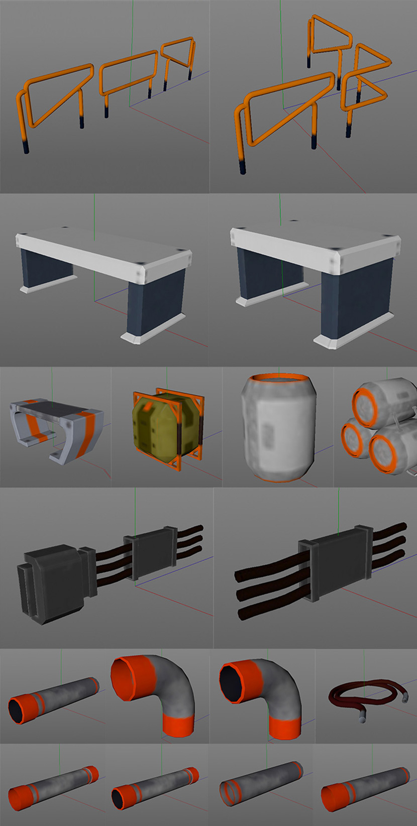 C4D机械卡通游戏未来太空科幻能量补给站3D模型FBX格式素材
