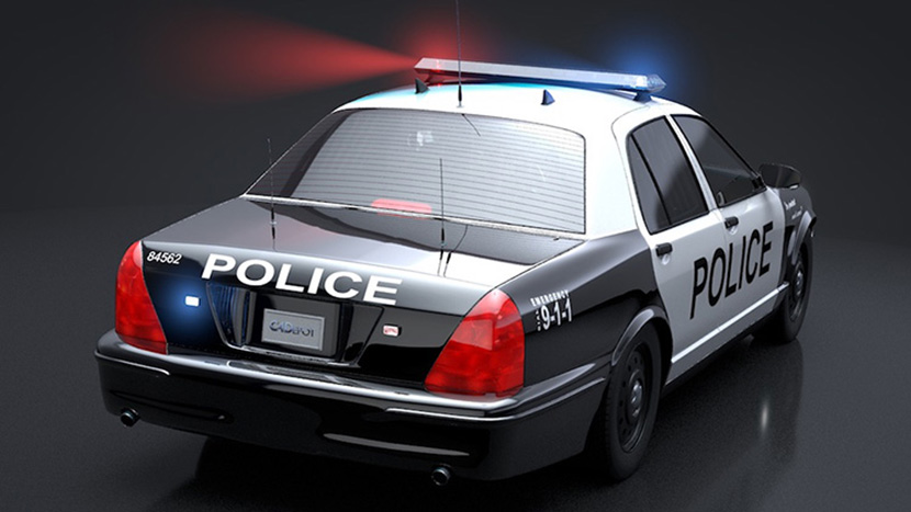 警车C4D模型 Police 3DS FBX OBJ Blend创意场景3D模型素材