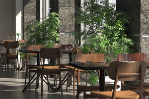 餐厅C4D模型小资餐馆饭店商业空间室内设计创意场景3D素材