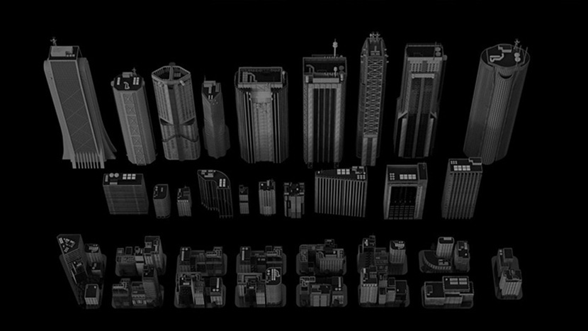 C4D国外新东京摩天高楼大楼巨型建筑空间概念三维3D模型合集