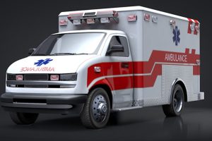 120急救车C4D模型MAX 3DS FBX OBJ Blend创意场景3D模型素