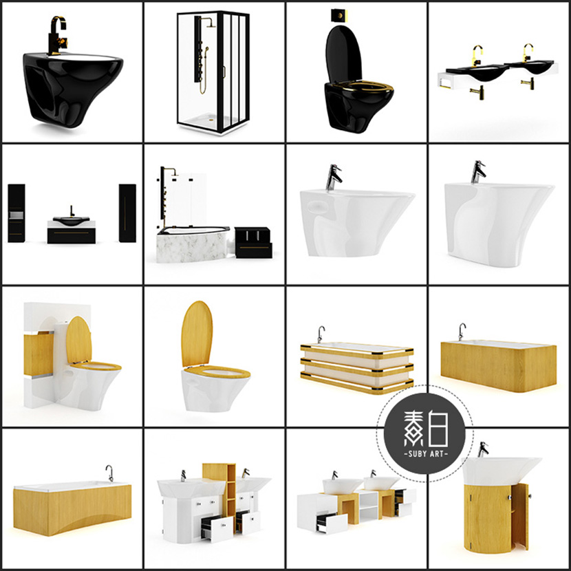 70套浴室配套C4D模型合集马桶浴缸浴室柜台盆洗手液3D模型