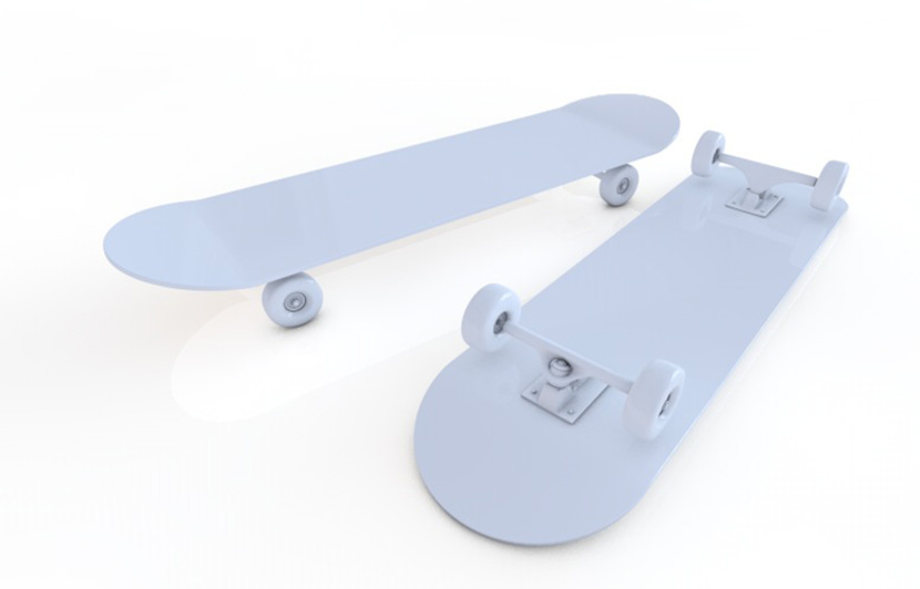 滑板3D模型 skateboard model