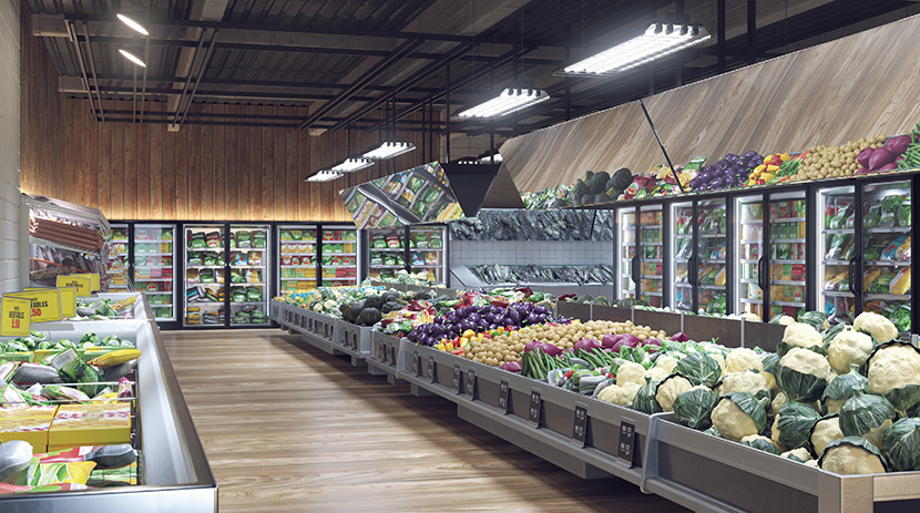 商店超市货架品展示摆台蔬菜水果obj服饰柜台C4D模型3D素材