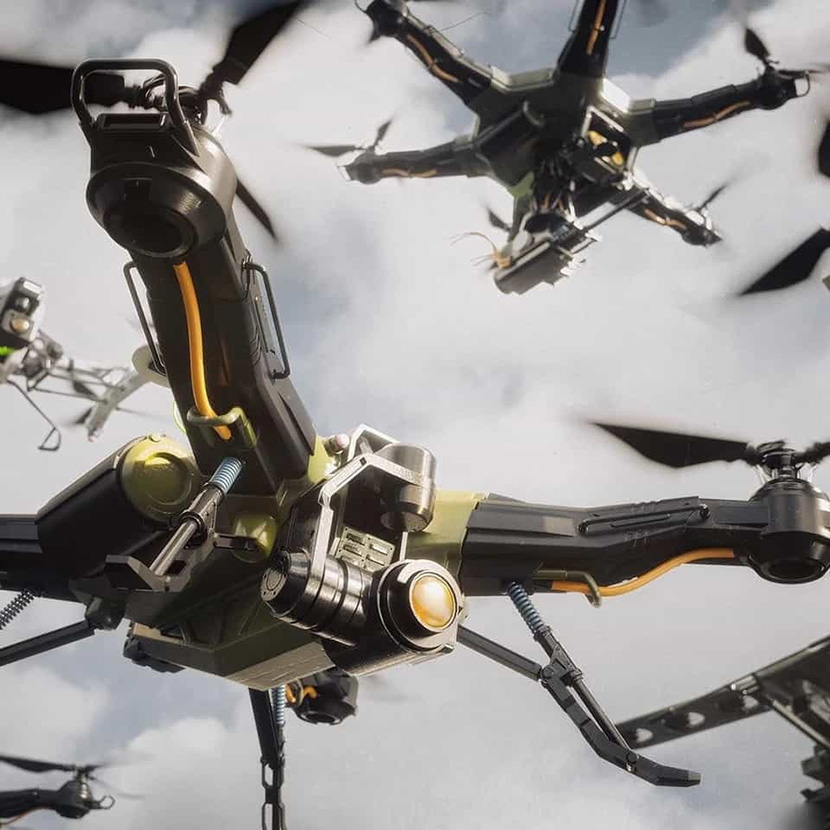 Kitbash3D交通工具科幻机械配件航拍无人机3d模型C4D素材
