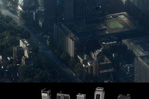 未来科幻东京城市楼房建筑C4D MAX FBX OBJ模型