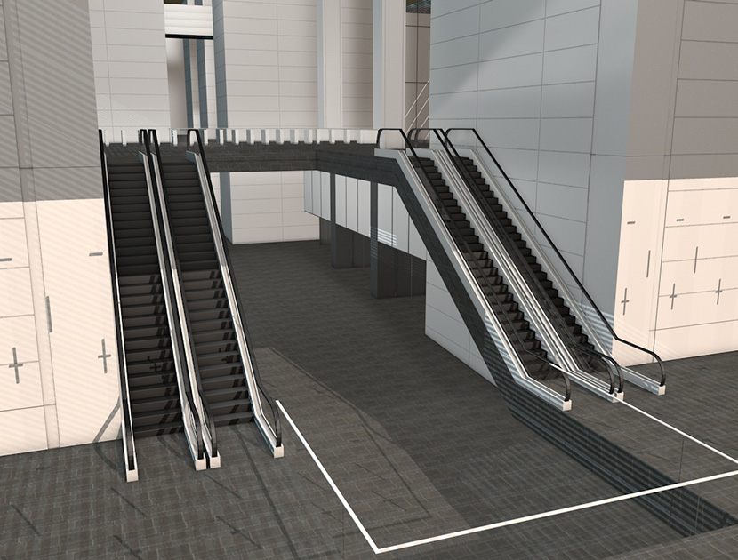 商场室内双向电梯C4D模型
