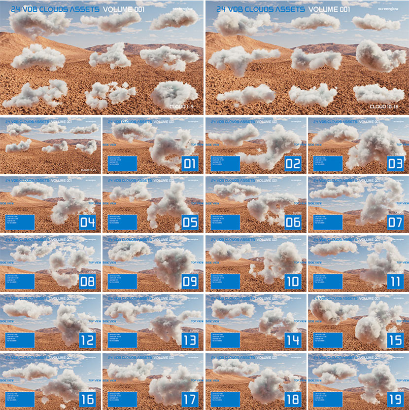 72款VDB格式体积云VDB Clouds合集C4D模型场景OC渲染3d素材