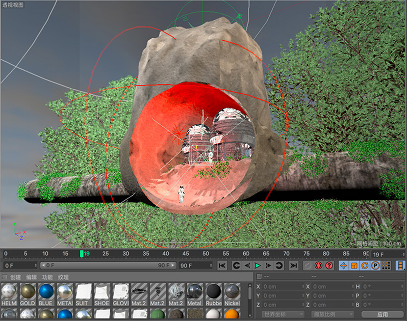 C4D外星石洞景观创意工程创意场景3D模型素材