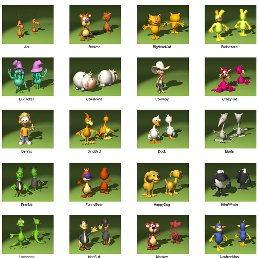 20个卡通人物C4D模型合集动画人物角色创意场景3D模型素材