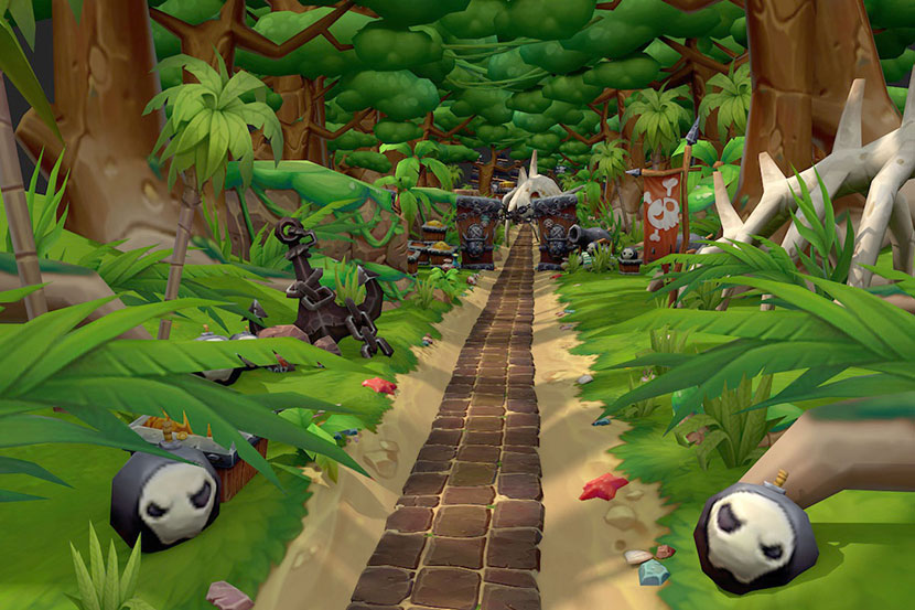 丛林海盗冒险地图游戏场景C4D模型低面道具树林fbx雕像3d打印