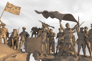 8组红军群体雕塑 革命题材雕塑C4D模型创意场景3D模型素材