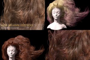 C4D Redshift渲染器专用头发颜色控制预设人物角色处理工具