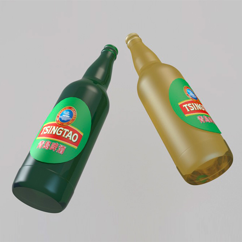 啤酒玻璃瓶C4D模型创意场景3D模型素材