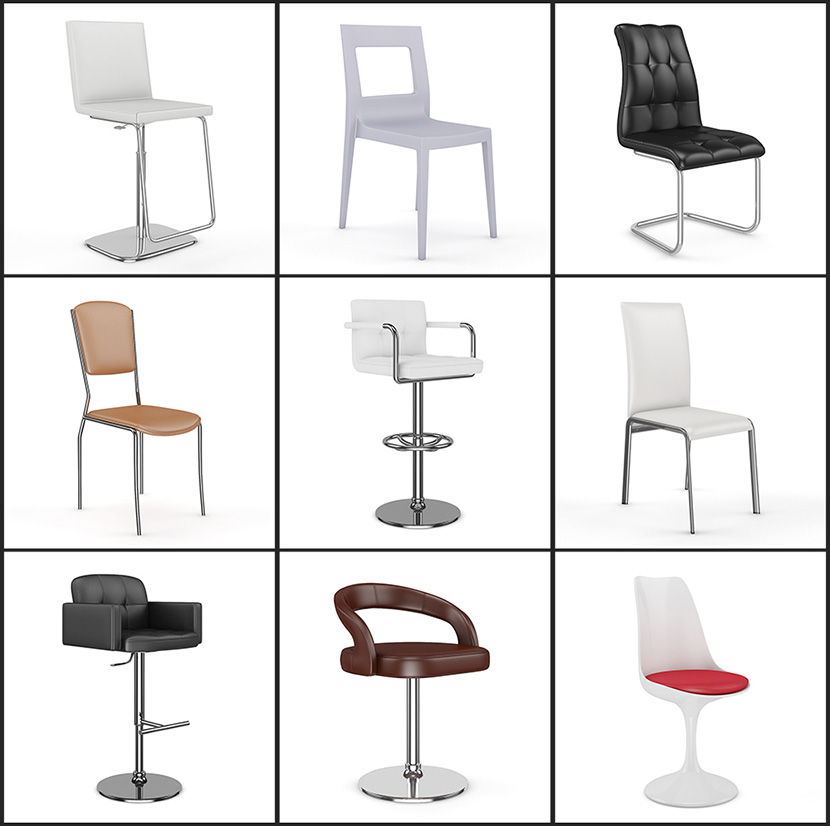 35个桌子椅子模型合集椅子桌子休闲椅沙发C4D创意场景3D素材