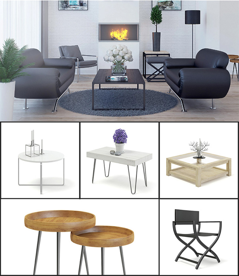 32套时尚家具模型椅子沙发桌子C4D模型合集室内设计3D素材