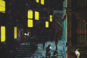 雨中的街巷C4D创意工程创意场景3D模型素材