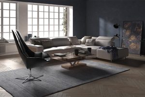 C4D室内模型简约欧式客厅家装设计创意场景3D模型素材