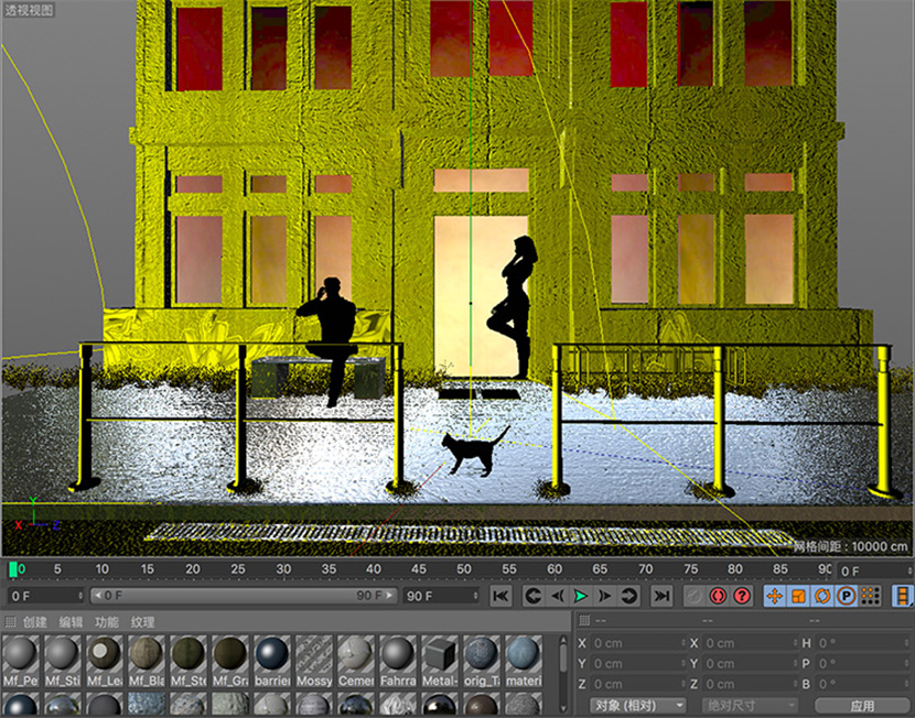 夜幕下的街区C4D创意工程创意场景3D模型素材