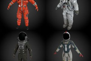 22款科fbx幻太空宇航员C4D模型blend合集游戏机甲人物3d角色