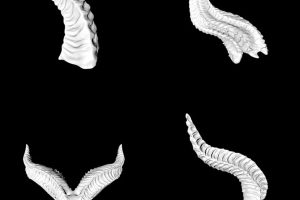 创意雕刻玄幻头部装饰犄角C4D模型OBJ ZBP格式3d立体素材