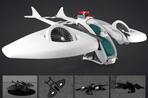 科幻飞船作品c4d模型创意场景3D模型素材