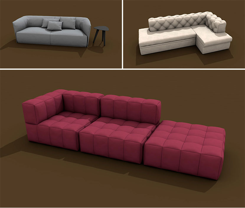 20个C4D高质量客厅现代沙发椅子模型私人卧室创意场景3D素材
