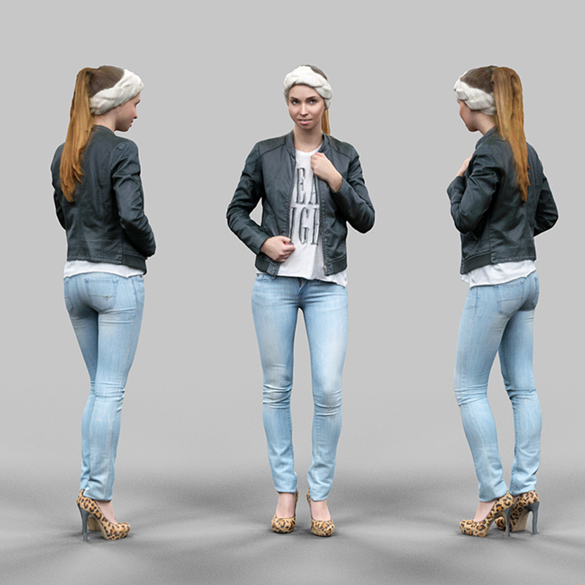 6个高精度女性角色人物3D模型C4D模型创意场景3D模型素材