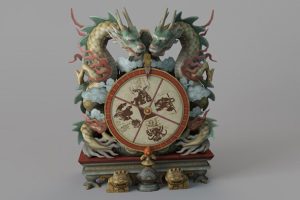 8款东方小白龙青龙双龙盘踞双龙吐珠立体造型C4D模型3D素材