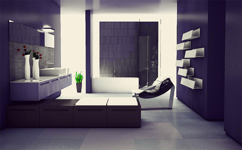 11款洗手间卫生间洗漱浴室公共男厕C4D模型创意场景3D素材
