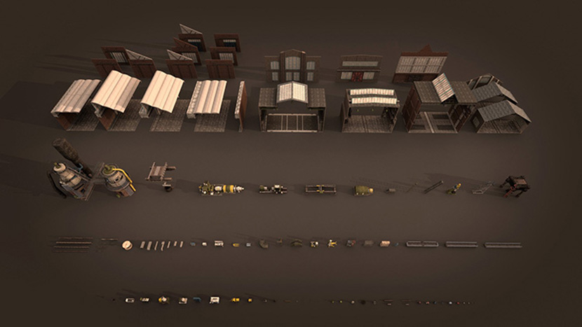 Kitbash3D工业设施机械建筑房子C4D模型3d立体Blender素材库