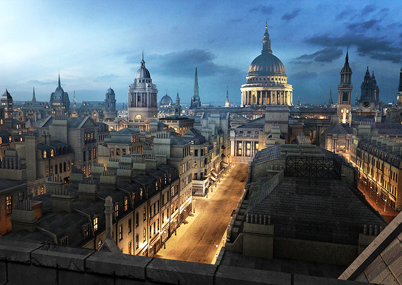 维多利亚建筑广场3D模型C4D创意场景3D模型素材英国伦敦钟楼