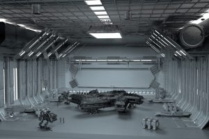 C4D太空科幻机械舱创意模型工程机器人飞船场景3D模型素材
