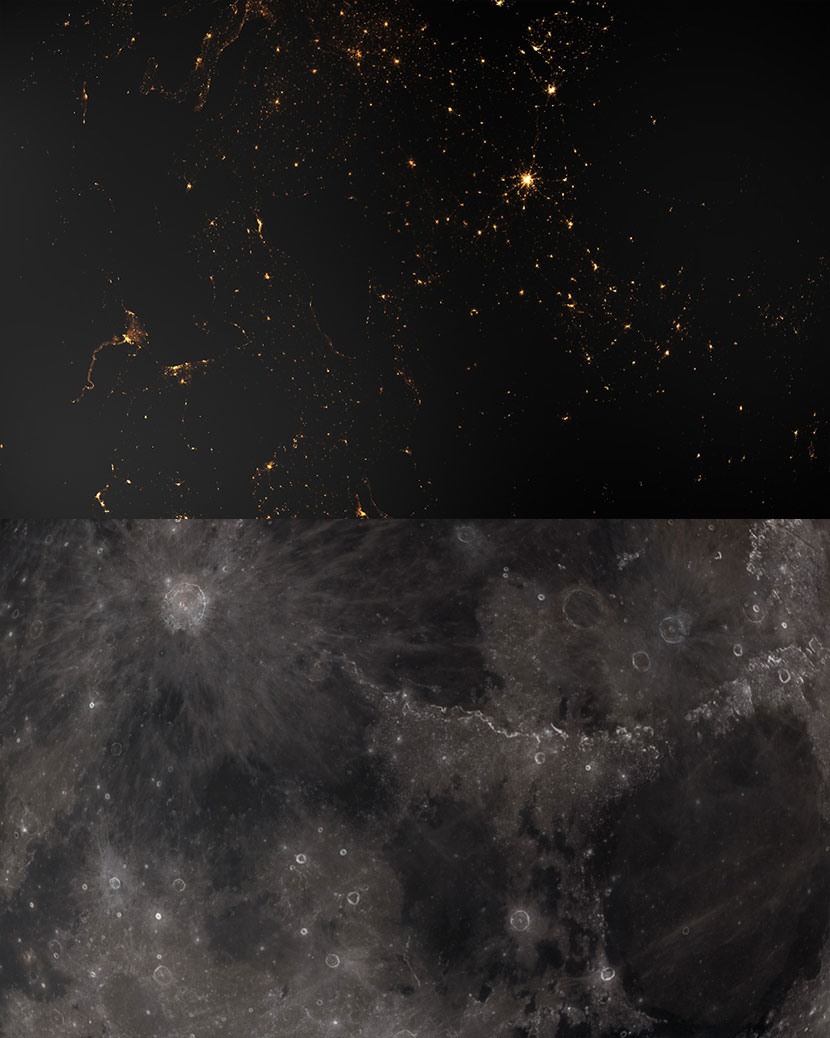 92k超高清星球白天黑夜月球地球地貌置换c4d模型贴图tif素材