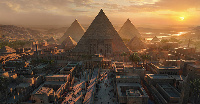 埃及金字塔3D模型C4D创意场景3D模型素材沙漠风情电影场景