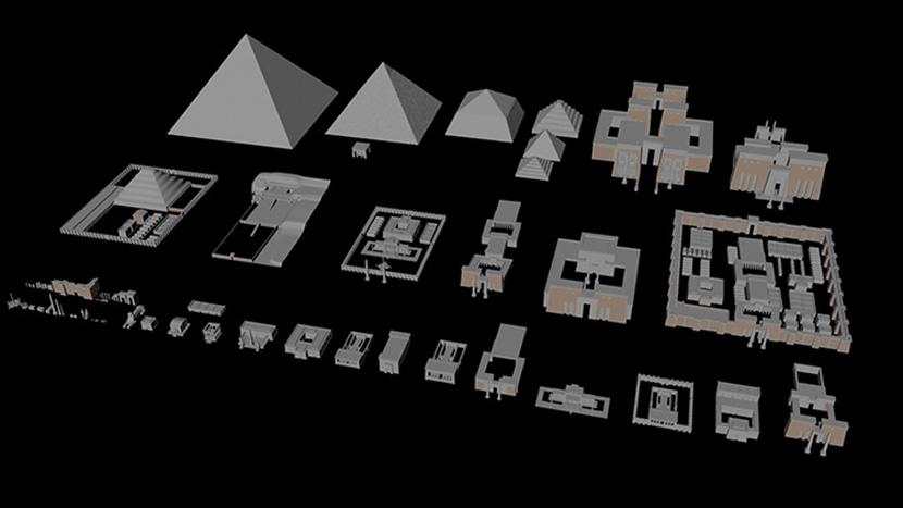 埃及金字塔3D模型C4D创意场景3D模型素材沙漠风情电影场景