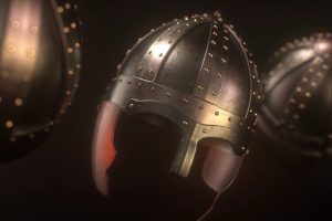 C4D Octane欧洲中世纪的头盔模型创意场景3D模型素材