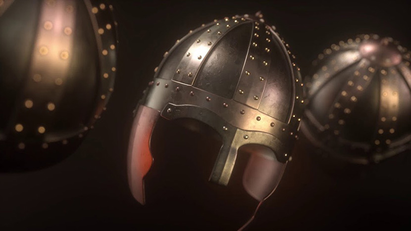 C4D Octane欧洲中世纪的头盔模型创意场景3D模型素材