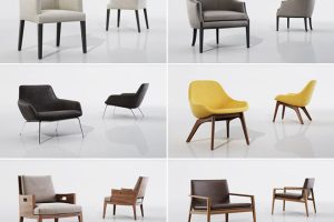 80个现代时尚家具C4D模型合集椅子沙发创意场景3D模型素材
