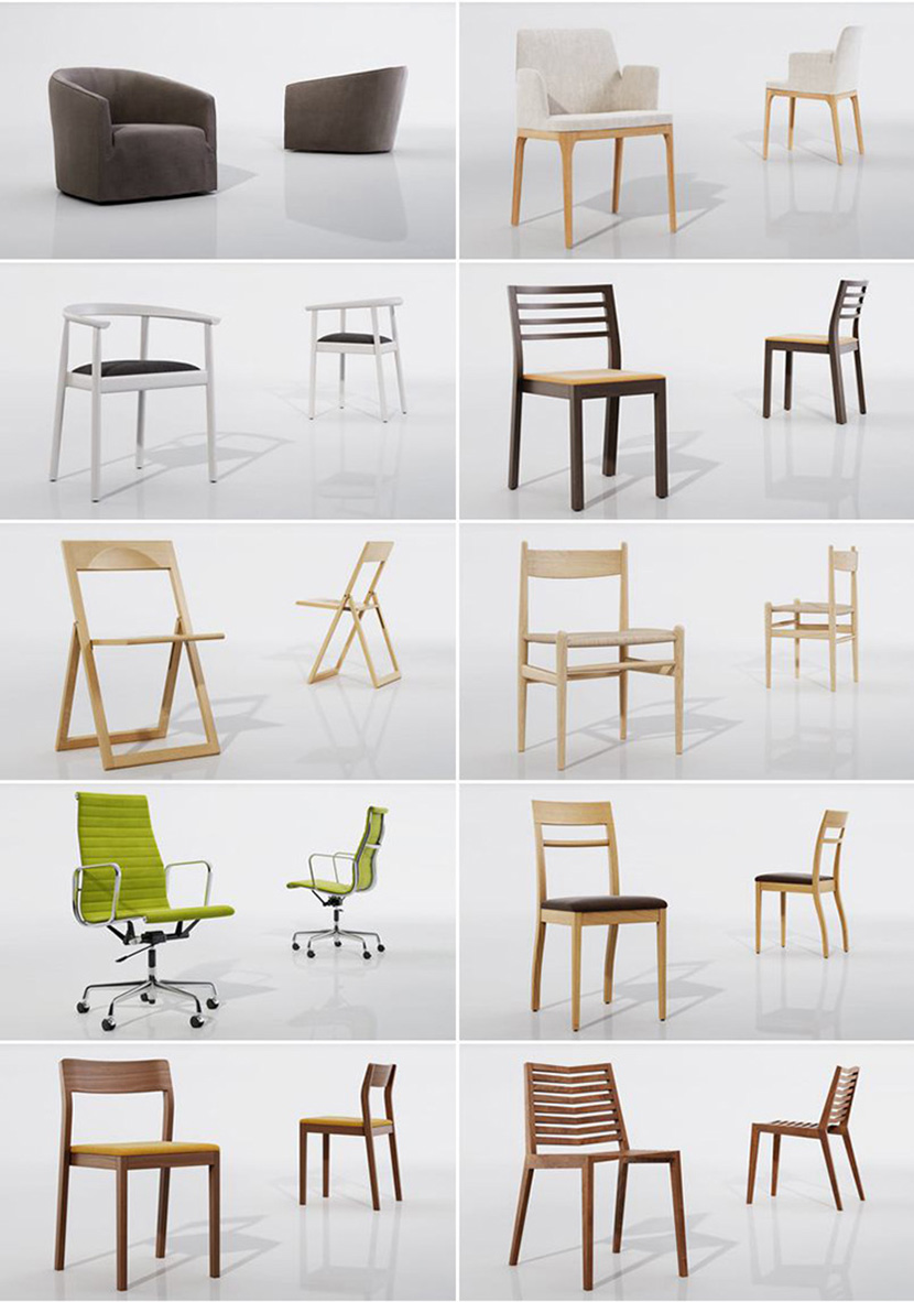 80个现代时尚家具C4D模型合集椅子沙发创意场景3D模型素材