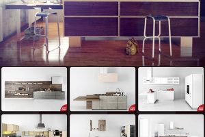 40套厨房橱柜C4D模型合集室内设计元素创意场景3D模型素材
