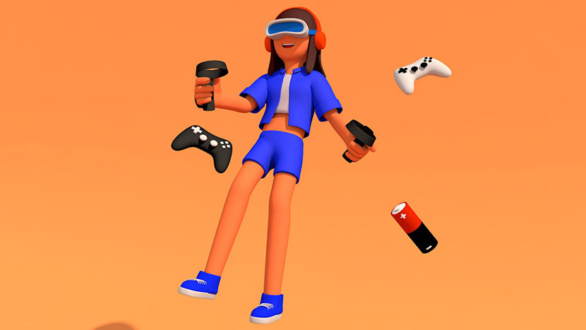 10组C4D办公卡通人物购物VR游戏设计FBX灵感3d人物互动IP角色