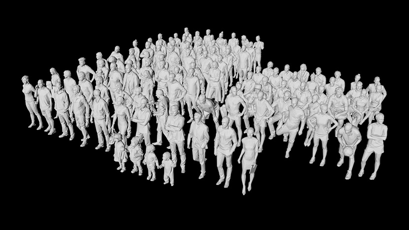 100多个低多边形人物3D模型C4D模型创意素材运动男人女人