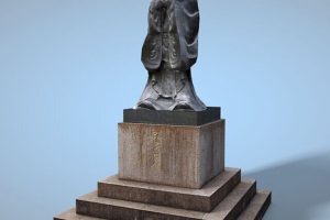 孔子雕像C4D模型创意场景3D模型素材儒家学派创始人