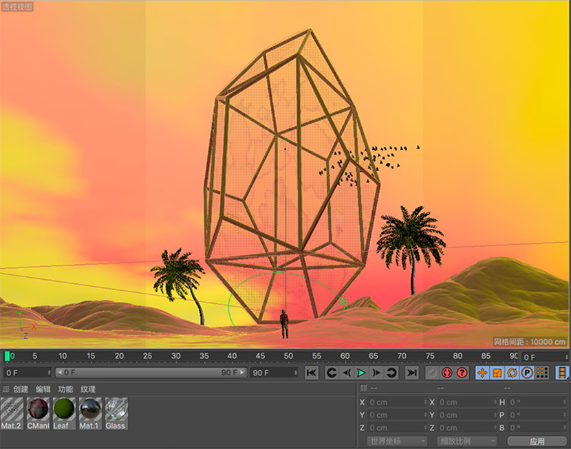 C4D大型钻石创意工程创意场景3D模型素材