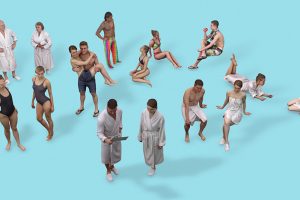 15个海边度假OBJ穿浴袍比基尼度假的人C4D模型FBX人物3d角色